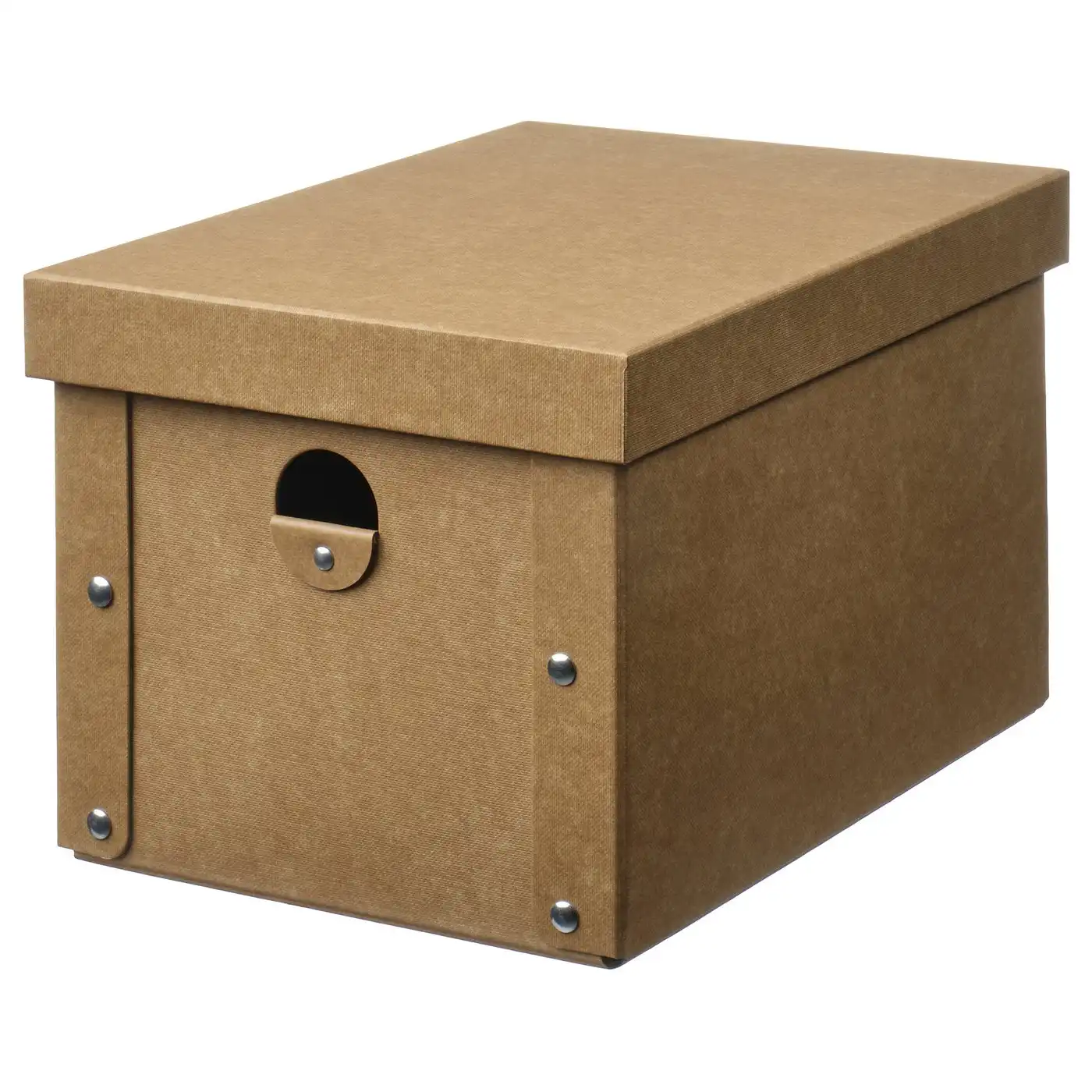 GÄRDESGÅRD Storage box with lid - natural 18x25x16 cm