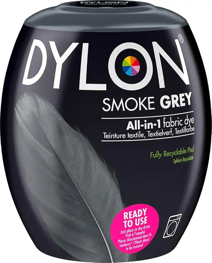 DYLON Washing Machine Fabric Dye Pod for Clothes & Soft Furnishings, 350g – Smoke Grey