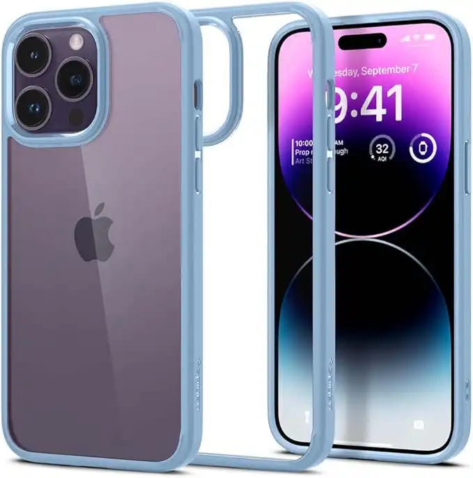 Spigen Ultra Hybrid designed for iPhone 14 Pro Max case cover - Sierra Blue