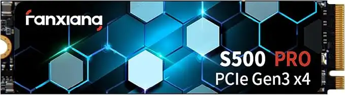 S500 Pro 2TB NVMe SSD M.2 PCIe Gen3x4 2280 Internal Solid State Drive, SLC Cache 3D NAND TLC, Up to 3500MB/s, Compatible with Laptop and PC Desktops(Black)