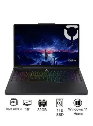 Legion Pro 5 16IAX10 Gaming (2025) Laptop 2nd Series 16-Inch WQXGA Display, Core Ultra 9-275HX Processor/32GB RAM/1TB SSD/8GB NVIDIA GeForce RTX 5070 Graphics Card/Windows 11 Home Arabic Eclipse Black Arabic Eclipse Black