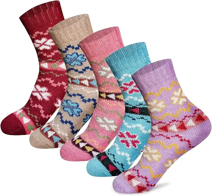 MORECOO Womens Socks Winter - Christmas Gifts for Women - Thick Wool Soft Warm Fuzzy Cozy Socks for Women
