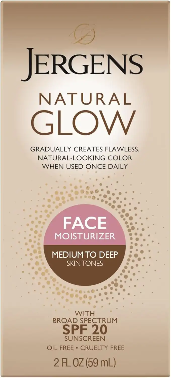 Jergens, Natural Glow, Face Moisturizer, SPF 20, Medium to Deep, 2 fl oz (59 ml)
