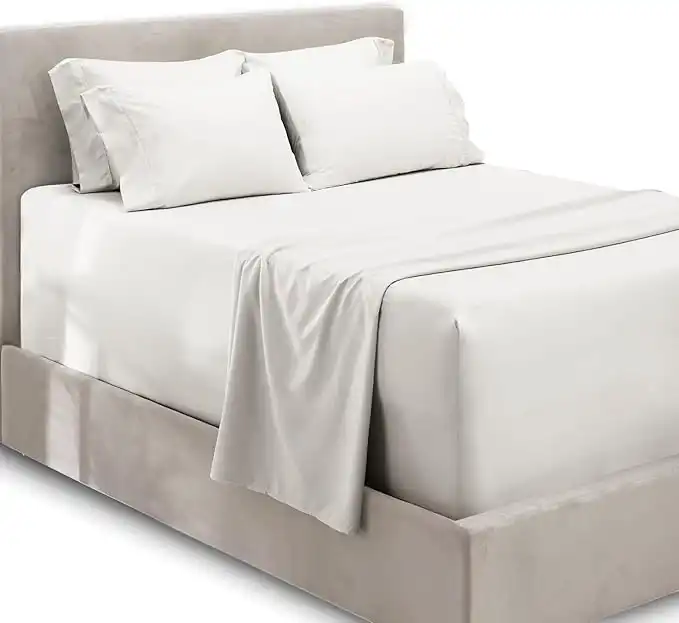 Hearth & Harbor Extra Deep Pocket Sheets - Fits Mattress 18-24 Inches Deep - Extra Deep Pocket Split King Size Sheets Sets - 7 Piece Split King Size Sheets - Split King Sheets Deep Pocket, White