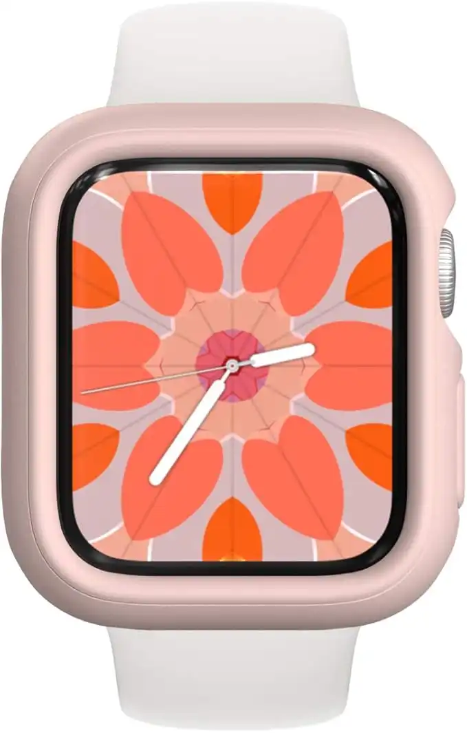 RhinoShield Bumper Case compatible with Apple Watch Series 5/4 - [44mm] | Slim Protective Cover, Lightweight and Shock Absorbent - Blush Pink