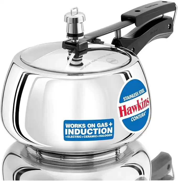 Hawkins Stainless Steel Contura 3 Litre Inner Lid Pressure Cooker Induction Compatible