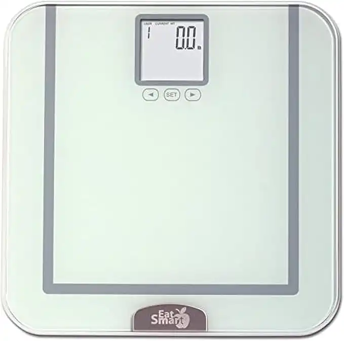 Eat Smart (Silver Precision Tracker Digital Bathroom Scale w/ 400 lb. Capacity AccuTrack Software