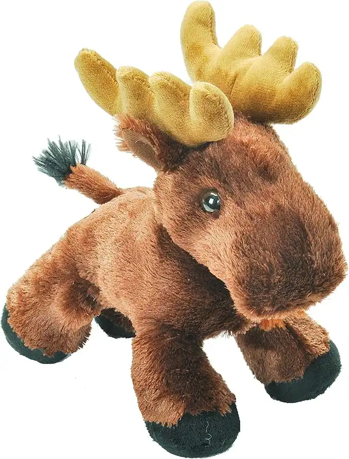 Wild Republic Hug'ems Soft Toy, Gifts for Kids, Moose Cuddly Toy 18cm