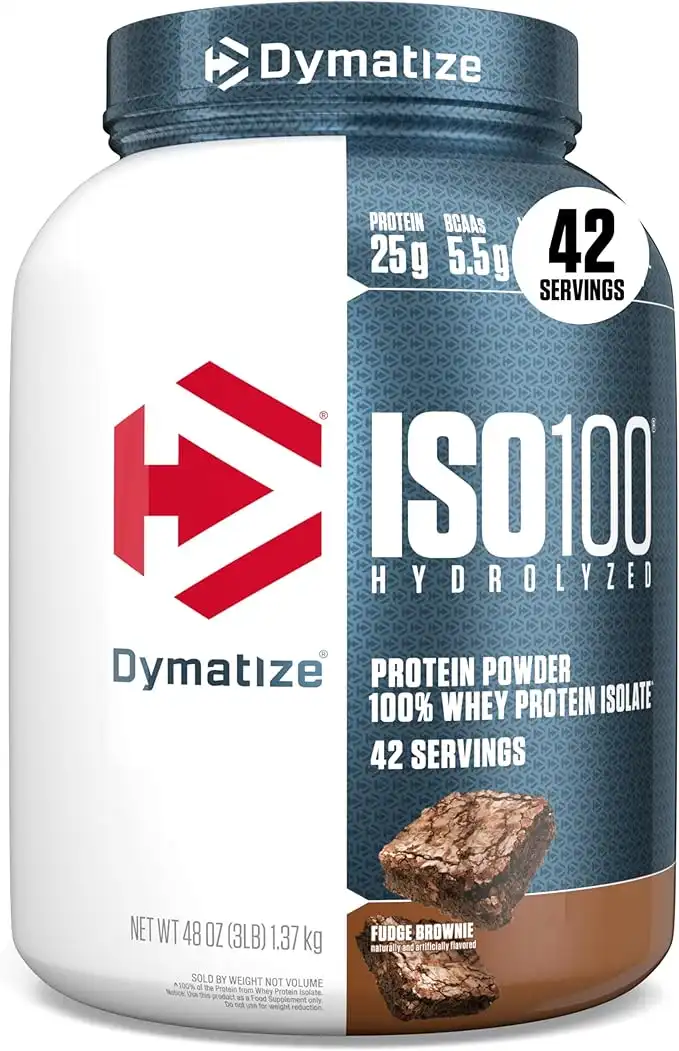 Dymatize Nutrition, ISO100 Hydrolyzed, 100% Whey Protein Isolate, Fudge Brownie, 3 lbs (1.4 kg)