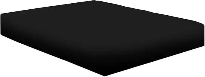 Finest 100% Egyptian Cotton 16" 40CM Extra deep Fitted Sheets 15 Colours Single Double King Super King (Black, King)