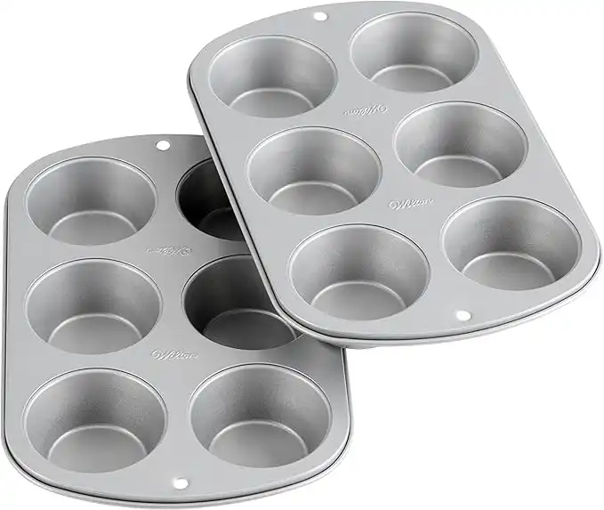 Wilton Recipe Right Non-Stick 6-Cup Standard Muffin Pan, Multipack of 2