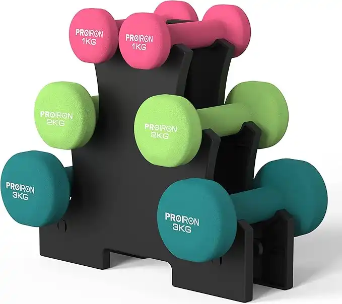 PROIRON Neoprene Dumbbells Weights Exercise & Fitness Dumbbells in 1kg 1.5kg 2kg 3kg 4kg 5kg 8kg 10kg Pair