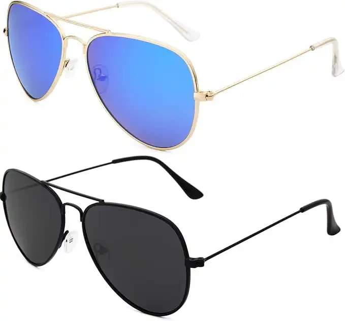 livho Sunglasses for Men Women Aviator Polarized Metal Mirror UV 400 Lens Protection