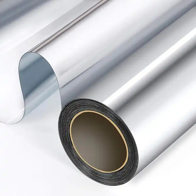 WochiTV One Way Window Film, Window Tint for Home, Heat Control UV Sun Blocking Glass Mirror Tint Non Adhesive Static Cling Reflective Window Privacy Film (Silver 29.5 in x 13.1 Ft)