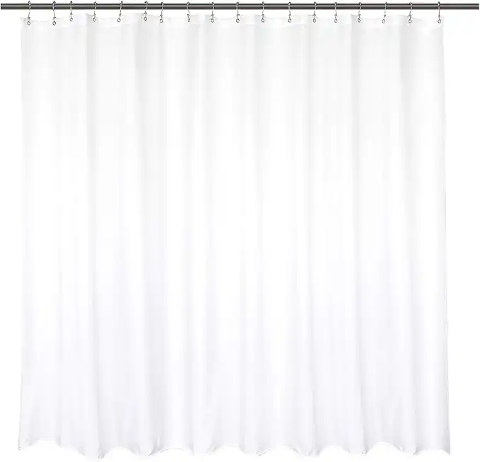 Barossa Design Waterproof Extra Wide Fabric Shower Curtain Liner Microfiber 108" W x 72" H - Hotel Quality, Machine Washable, White Shower Liner for Bath Tub, 108x72