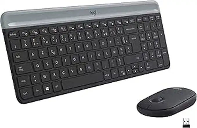 Logitech MK470 Slim Wireless Keyboard & Mouse Combo, AZERTY French Layout - Black