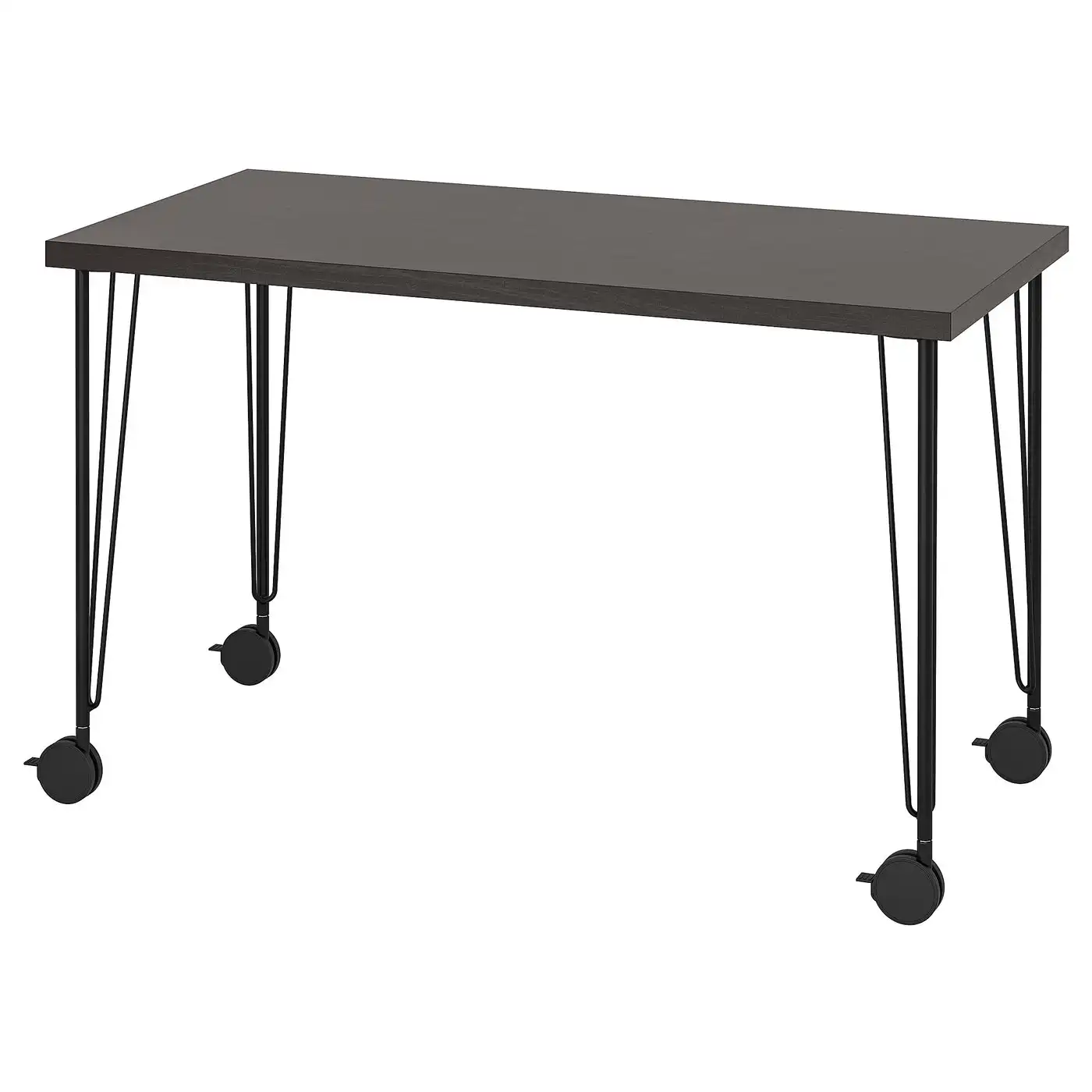 LAGKAPTEN / KRILLE Desk - black-brown/black 120x60 cm