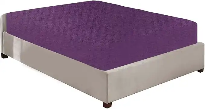 100% Brushed Cotton Flannelette Bedsheet 40CM/16 Extra Deep Fitted Sheets in 12 Colours (King, Purple)