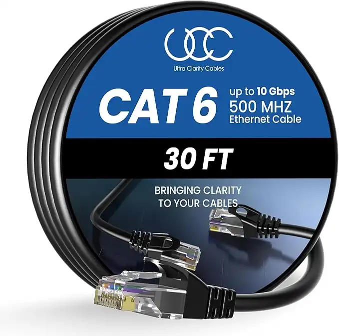 Ultra Clarity Cables Cat6 Ethernet 30 Feet Patch cat 6 Ethernet LAN Wire UTP (9.1 Meters) RJ45 Network Internet - 30 ft