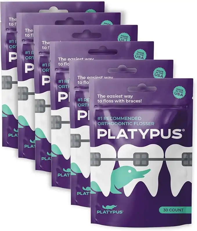 Platypus Orthodontic Flosser 30 Count Bag (6 Pack)