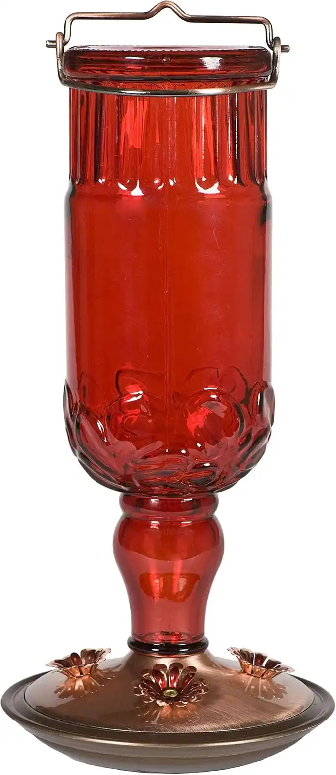 Perky-Pet 8119-2 Red Antique Bottle Hummingbird Feeder