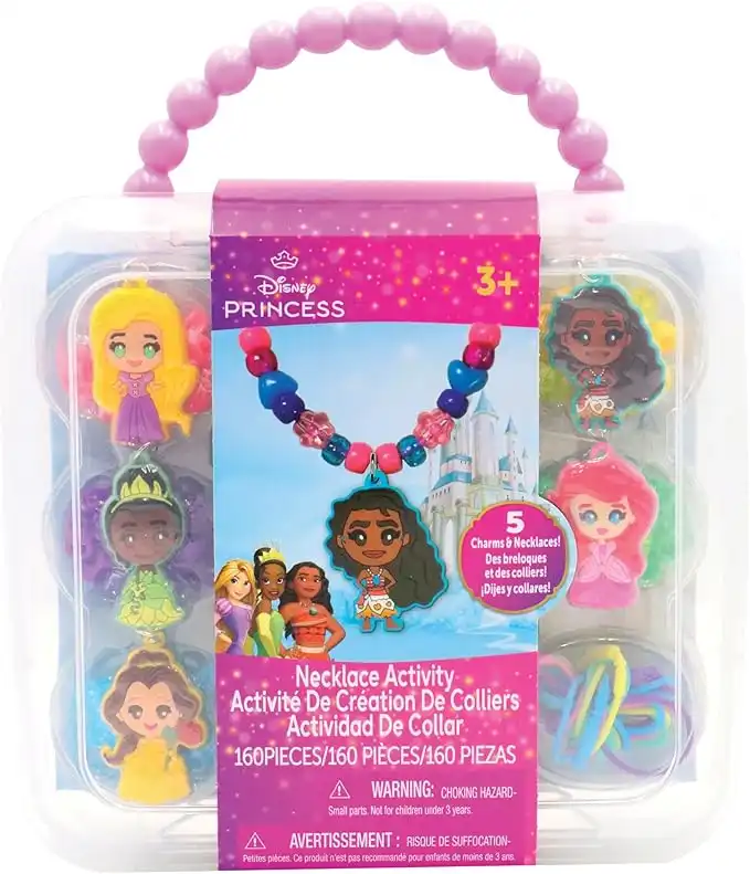 Tara Toys Disney Princess Necklace Activity Set, Create your own jewelry, easy for little hands [Amazon Exclusive] 9.7x8.18x2
