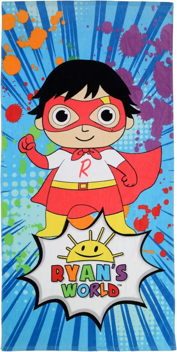 Franco Kids Cotton Bath/Pool/Beach Towel, 58 in x 28 in, Ryan's World