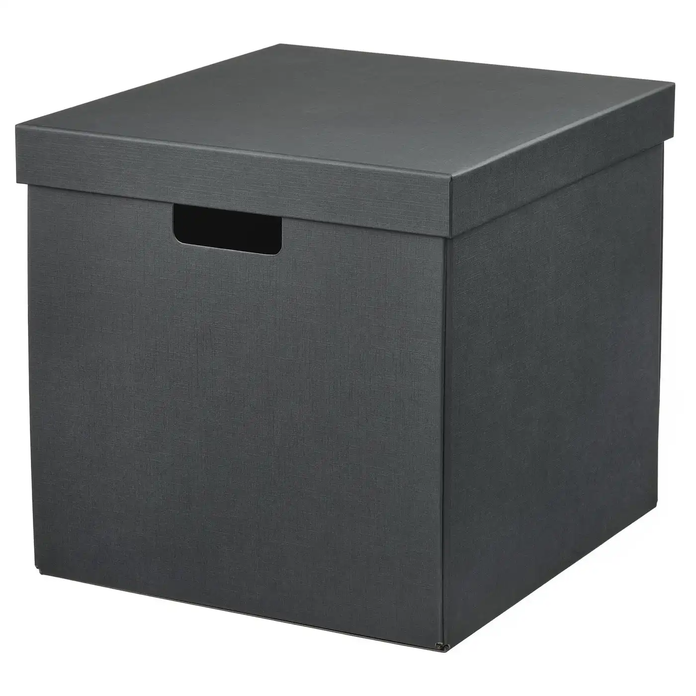 FJÄDERHARV Storage box with lid - anthracite 32x35x31 cm