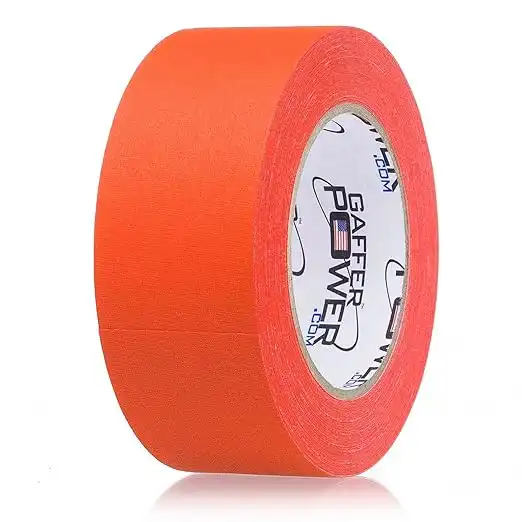 Gaffer Power Real Professional Grade Tape By Made In The Usa Fluorescent 2 In X 30 Yds Uv Blacklight Reactive Fluorescent Heavy Duty Tape Non Reflective 2 Inches x 30 Yards Orange