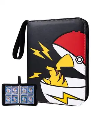 Pokemon Cards Binder Holder Carrying Case For Pokemon Cards Portable Trading Cards Holder Collector Album Holder Holds 400 Cards With 50 Removable Sheets And 4 Pockets