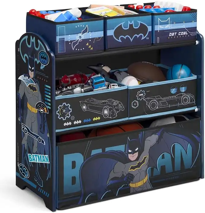Delta Children Design & Store 6 Bin Toy Storage Organizer, Batman,Engineered Wood