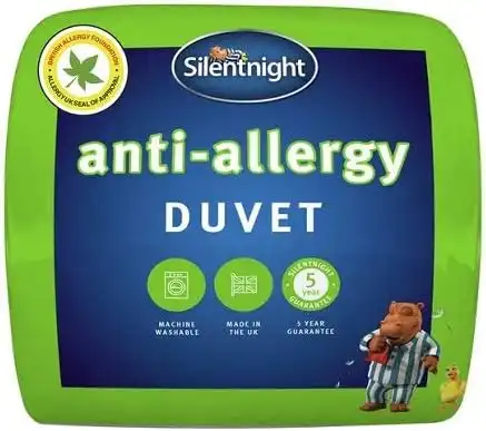 Silentnight Anti Allergy Single Duvet 13.5 Tog - Thick Heavy Warm Winter Quilt Duvet Anti-Bacterial and Machine Washable with Allergy UK Approved Anti Allergy Fibres - Single Bed