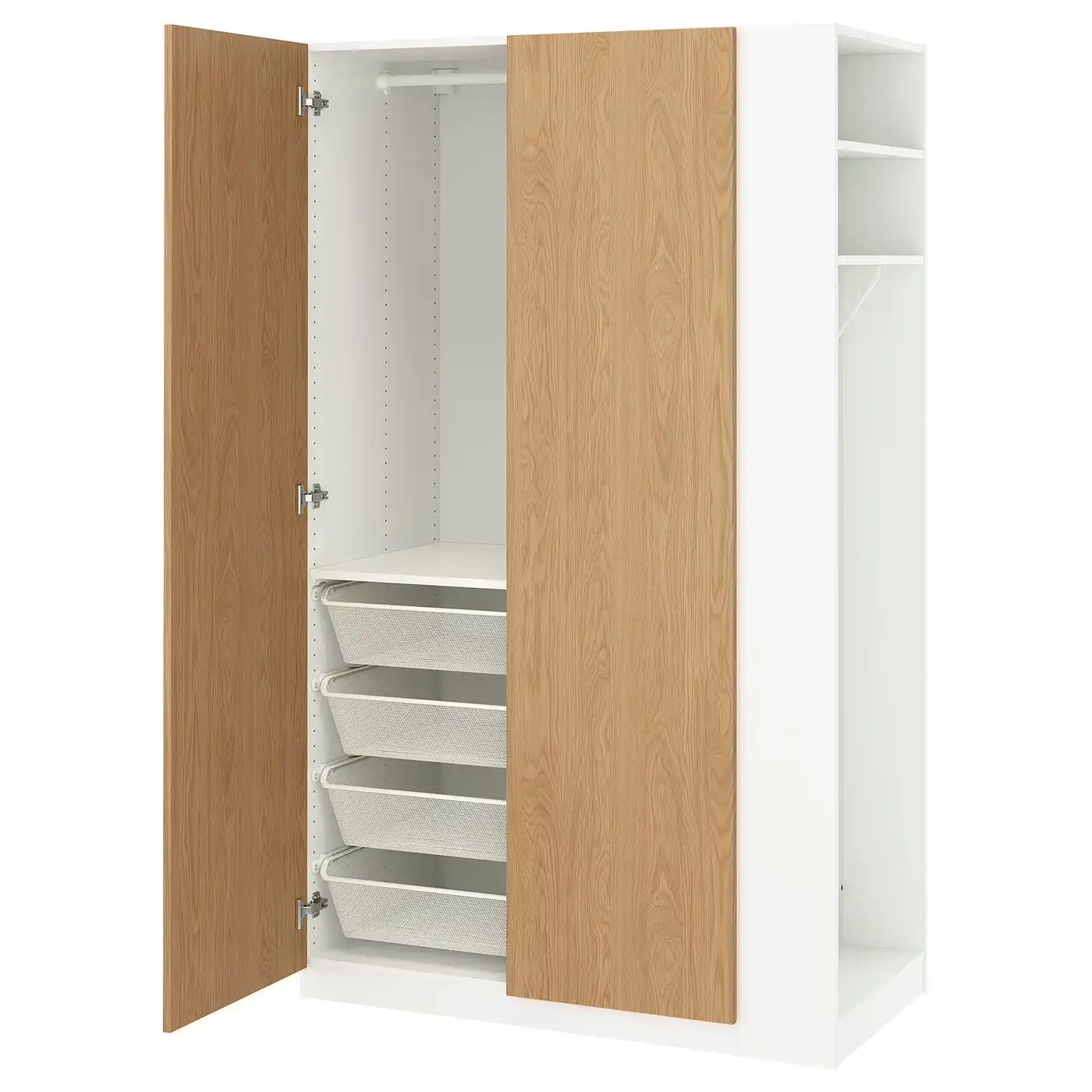 PAX / STORKLINTA Wardrobe combination - white oak effect/white 120x60x201 cm