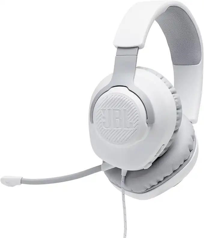 JBL Quantum 100 - Wired Over-Ear Gaming Headphones - White, Large