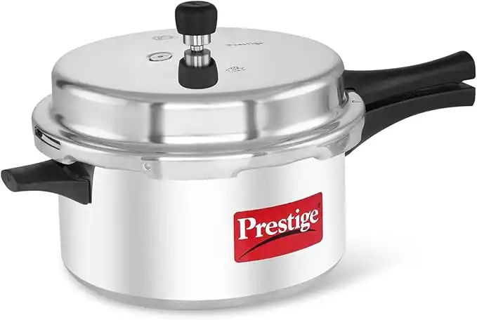 Prestige Popular 7.5 Litre Pressure Cooker|Aluminium| Precision Weight Valve|Metallic Safety Plug-Silver