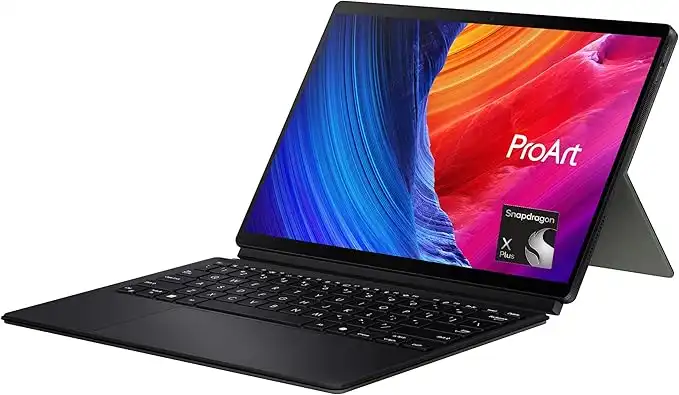 ASUS ProArt PZ13 OLED 2in1 Detachable Laptop HT5306QA-LX002W, Qualcomm Snapdragon X Plus X1P 42-100/16GB RAM/1TB SSD/13.3 Inch 3K Oled Touch Screen, Win11 with Copilot Key & Stylus Pen - Nano Black