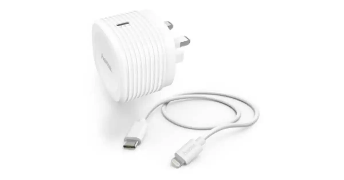 Hama Wall Charger 20W White With USB Type-C To Lightning Cable