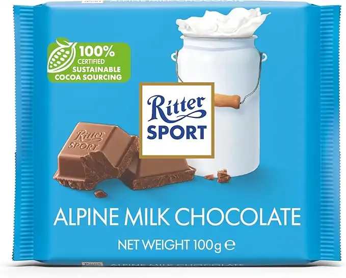 Ritter Sport Alpine Milk Chocolate Bar 100g