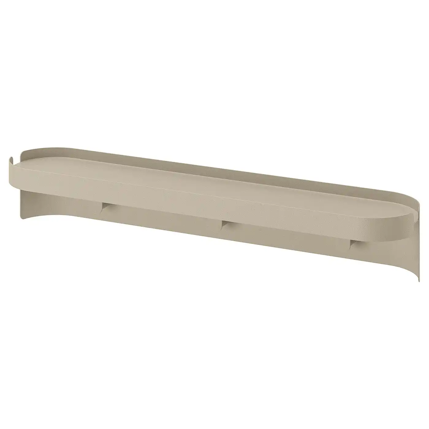FLORSJÖN Wall shelf with 3 hooks - beige 40x7 cm