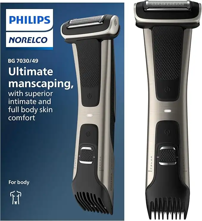 Philips Norelco Bodygroom Series 7000 Showerproof Body Trimmer & Shaver, BG7030/49 [comes with US Plug]