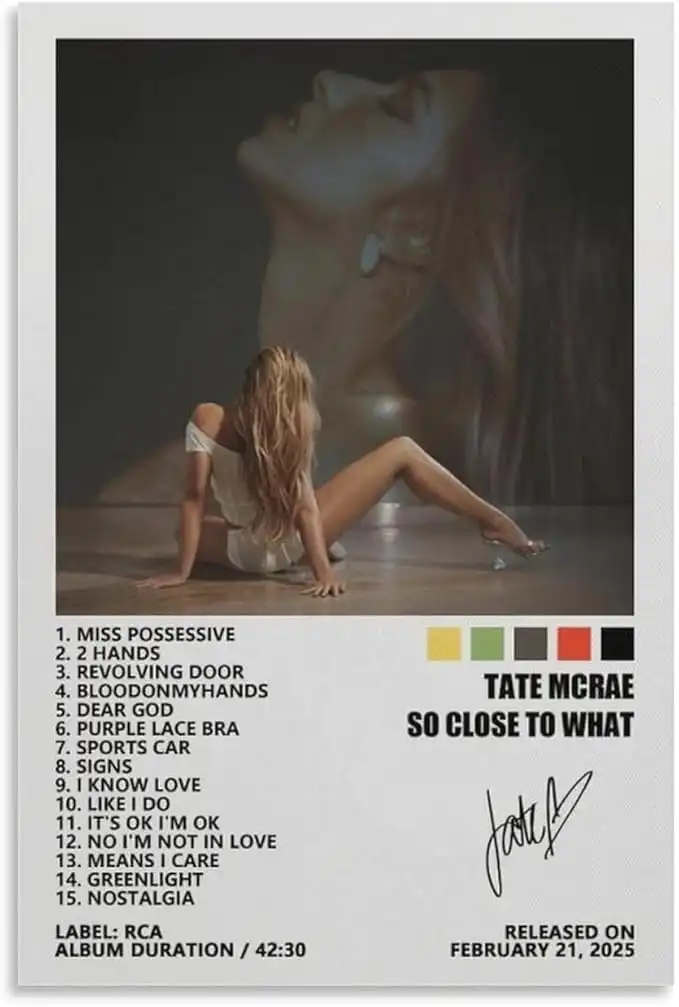 Tate McRae So Close to What Canvas Poster Bedroom Decoration Landscape Office Valentine's Birthday Gift Unframe-style08x12inch(20x30cm)