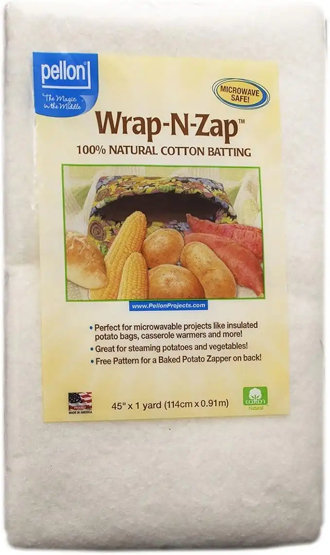 Pellon Natural Wrap-N-Zap Cotton Quilt Batting, 45 by 36-Inch, (1 Pack)