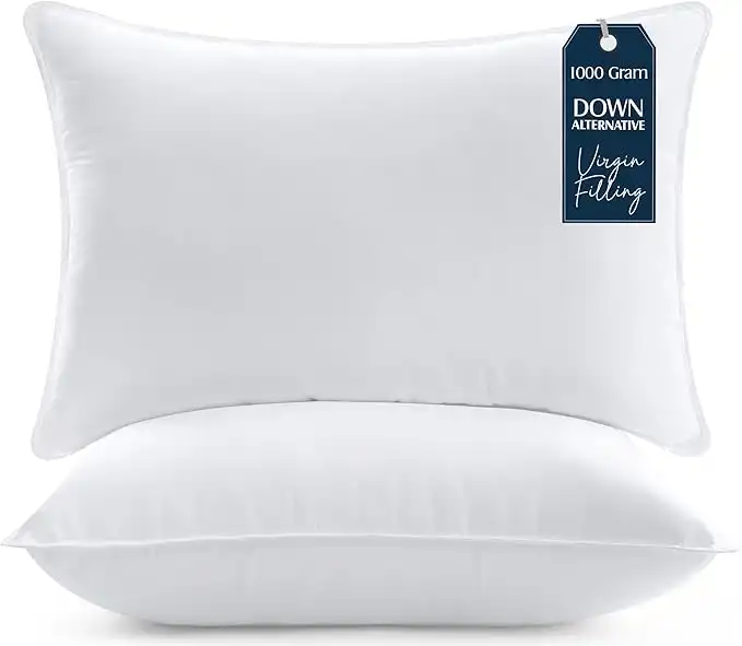 Utopia Bedding Bed Pillows for Sleeping (White), Queen Size, Set of 2, Hotel Pillows, Cooling Pillows for Side, Back or Stomach Sleepers