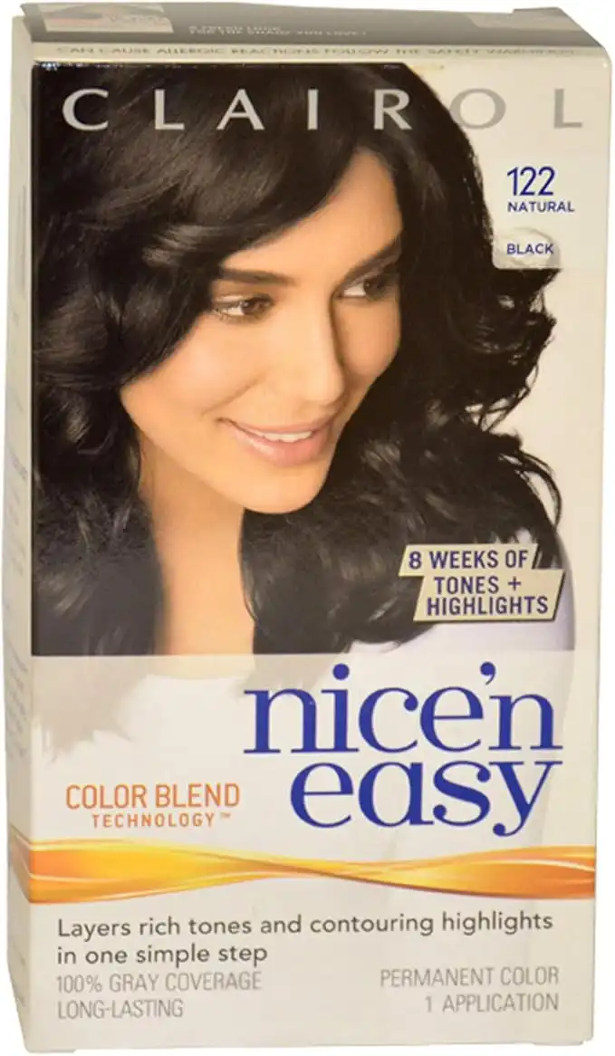 Clairol Nice'n Easy Liquid Permanent Hair Dye, 2 Black Hair Color, Pack of 3