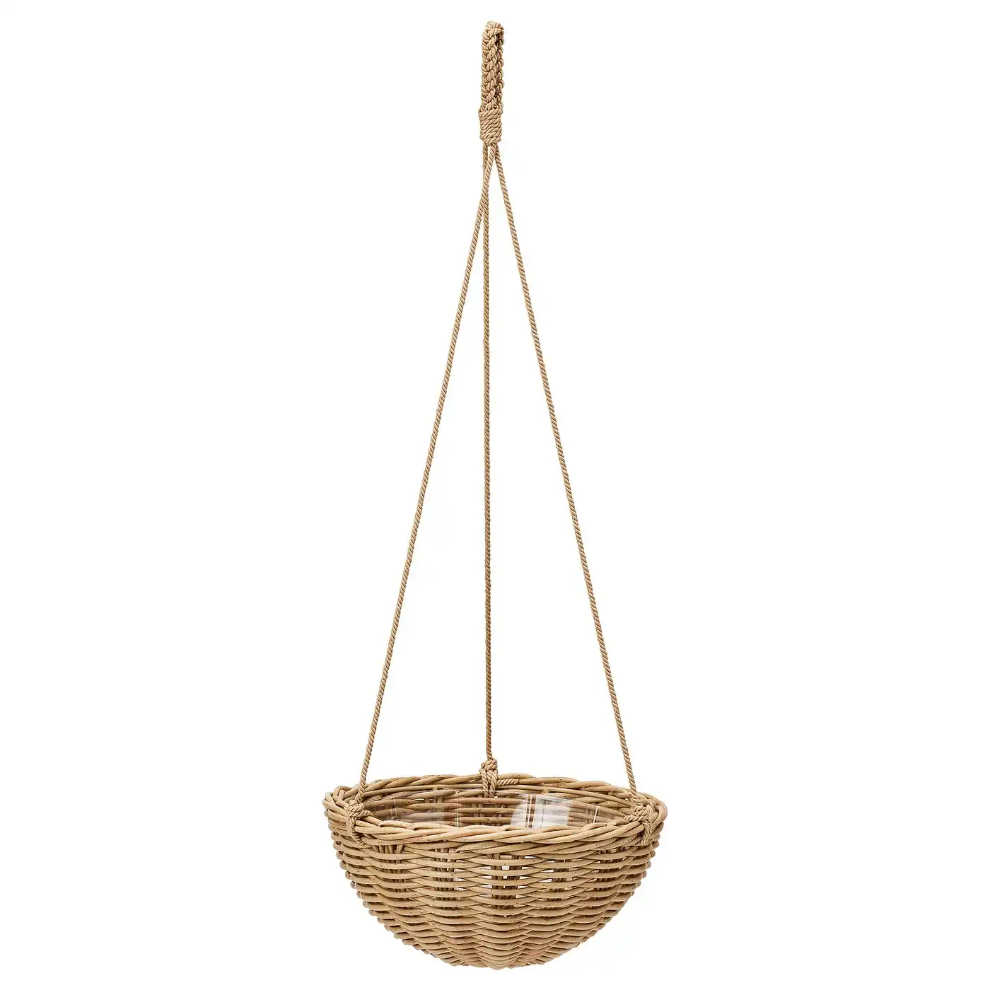 FLODBJÖRK Hanging planter - in/outdoor light grey-brown 27 cm