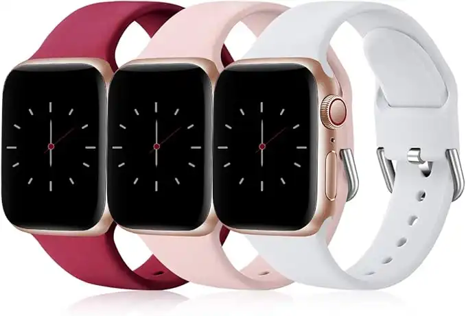 Wepro 3 Pack Compatible with Apple Watch Band 38mm 40mm 41mm 42mm 44mm 45mm 49mm, Silicone Replacement Bands for iWatch Series 8 7 6 5 4 3 2 1 SE