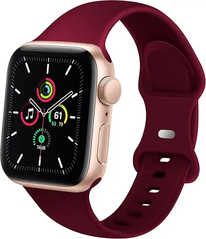 Sport Slim Silicone Band Compatible for Apple Watch Band 38mm 42mm 40mm 44mm 41mm 45mm, Thin Soft Narrow Replacement Strap Wristband for iWatch Series 7/SE/6/5/4/3/2/1 Women Men