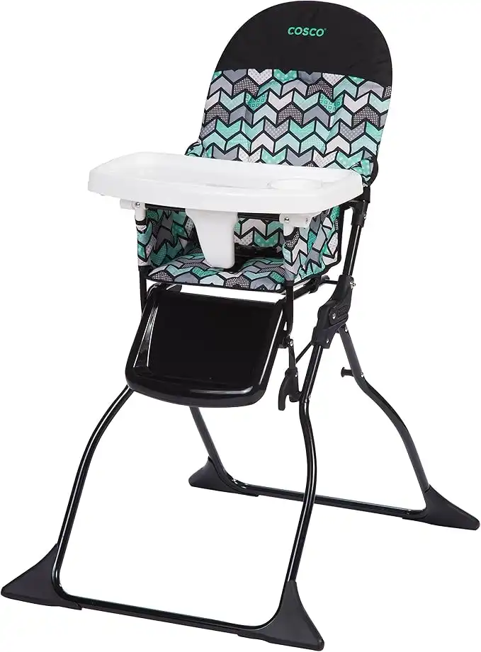 Cosco Kids Highchair for Baby, Simple Foldable High Chair, Convenient, Lightweight, and Compact Design, Spritz