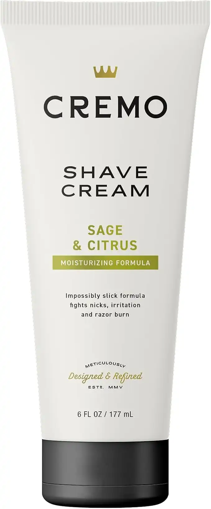 Cremo Barber Grade Sage & Citrus Shave Cream, Astonishingly Superior Ultra-Slick Shaving Cream Fights Nicks, Cuts and Razor Burn, 6 Fl Oz