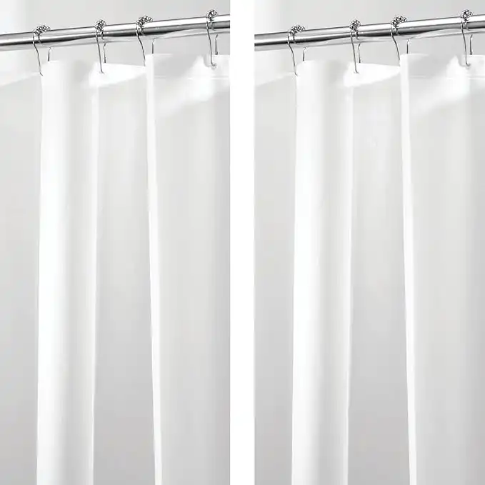 mDesign Peva Shower Curtain Liner Pack Of 2 Pvc Free Shower Curtain For Shower And Bathtub Odorless Bathroom Accessory No Chemical Smell 183 X 183 Cm One Size White
